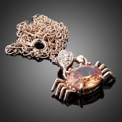 Champagne Crab Pendant Necklace KPN0081