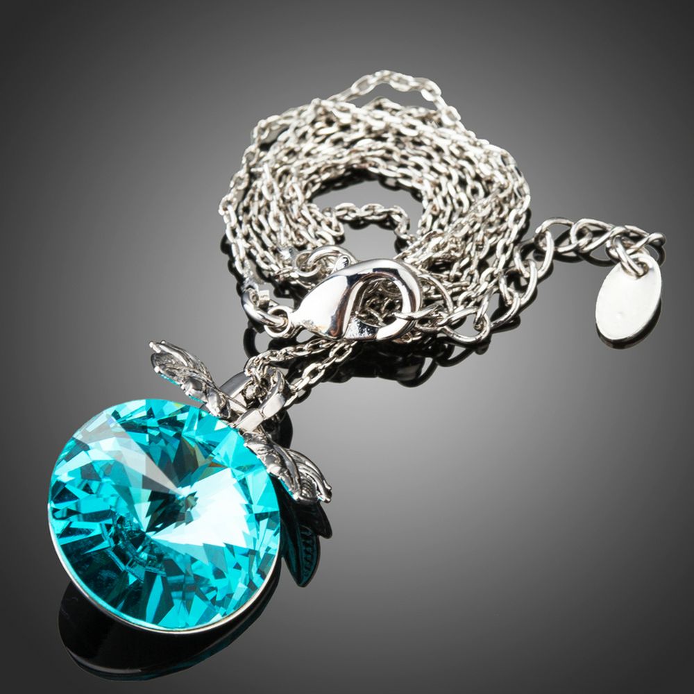 Sea Blue Austrian Crystal Necklace KPN0233