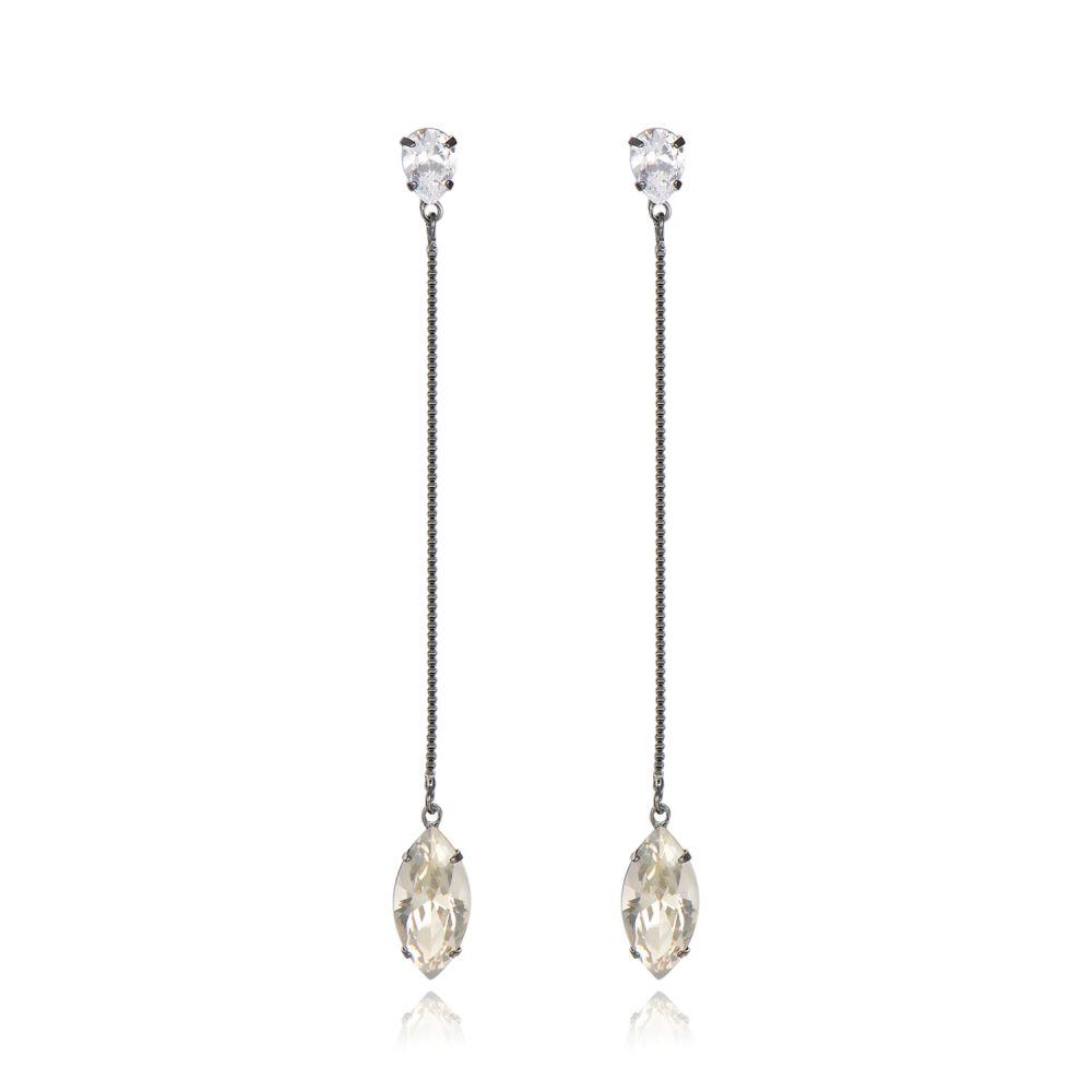 AAA Cubic Zirconia Marquise Shape Dangle Earrings -KFJE0403 - KHAISTA5