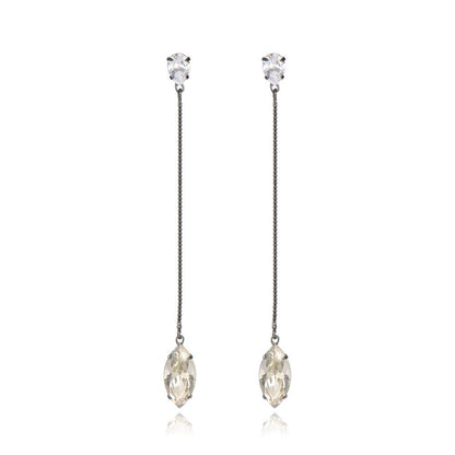 AAA Cubic Zirconia Marquise Shape Dangle Earrings -KFJE0403 - KHAISTA5