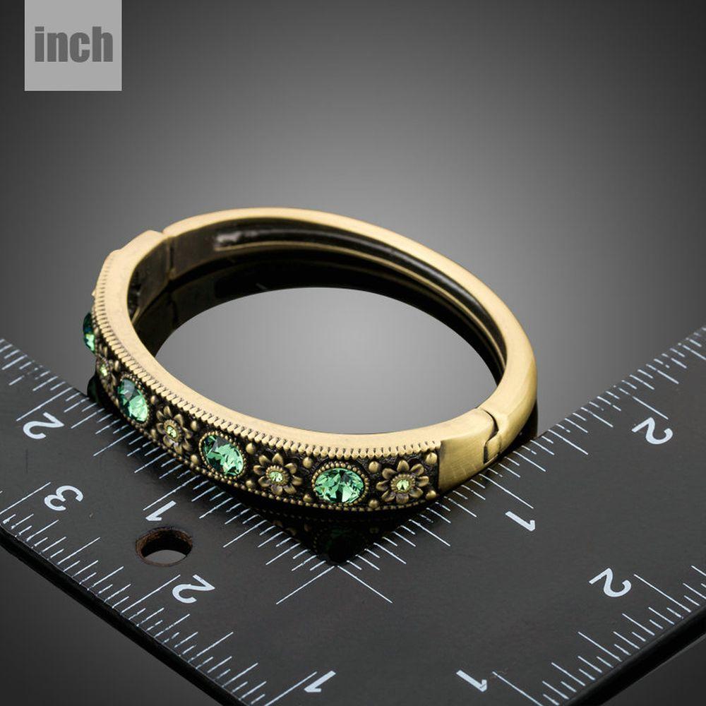 Ancient Classic Rhinestone Round Bangle -KBQ0098 - KHAISTA Fashion Jewelry