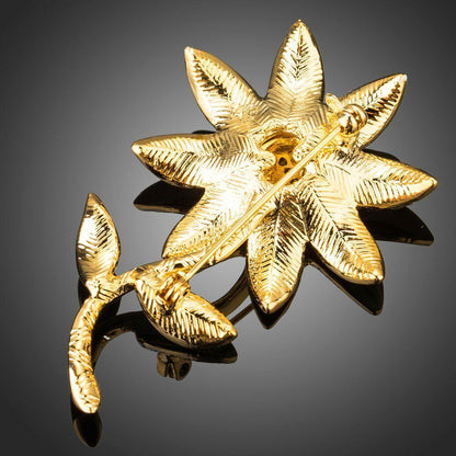 Artistic Golden Flower Pin Brooch - KHAISTA Fashion Jewellery