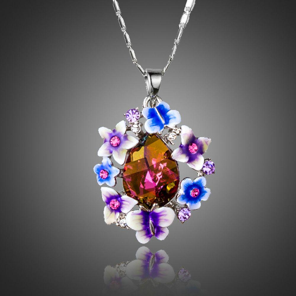 Artistic Multicolour Stellux Austrian Necklace KPN0175 - KHAISTA Fashion Jewellery