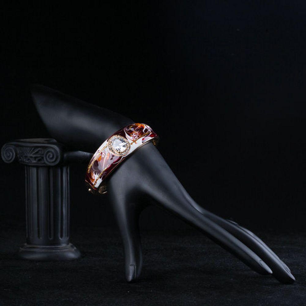 Artistic Oval Crystal Bangle - KHAISTA Fashion Jewellery