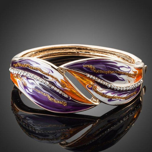 Artistic Purple and Caramel Shade Bangle - KHAISTA Fashion Jewellery