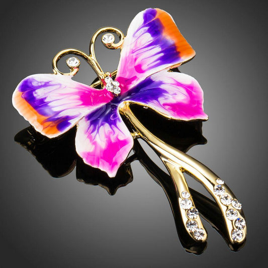 Artistic Rhinestone Butterfly Brooch - KHAISTA Fashion Jewellery