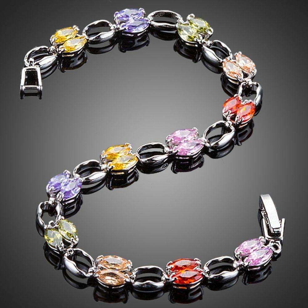 Artistic Toggle Clasp Cubic Zirconia Bracelet - KHAISTA Fashion Jewellery