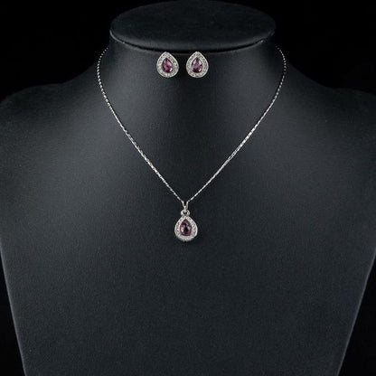 Big Pear Purple Jewelry Set - KHAISTA Fashion Jewellery