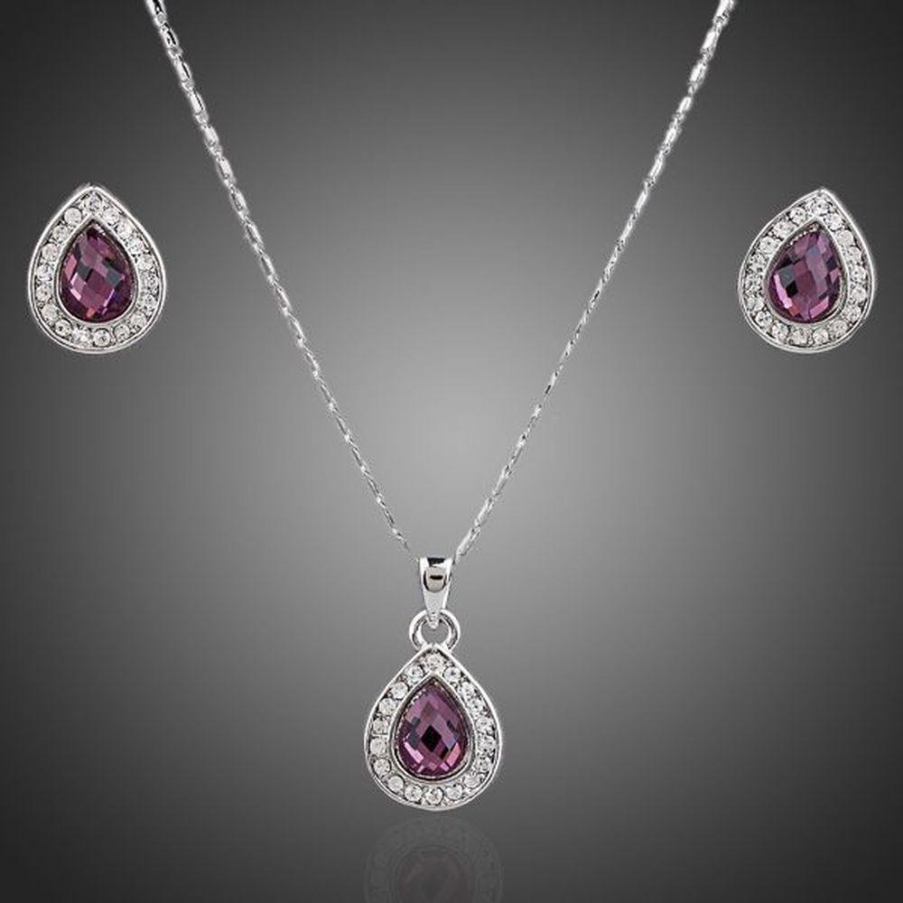 Big Pear Purple Jewelry Set - KHAISTA Fashion Jewellery