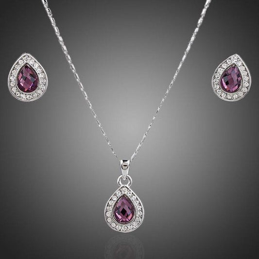 Big Pear Purple Jewelry Set - KHAISTA Fashion Jewellery