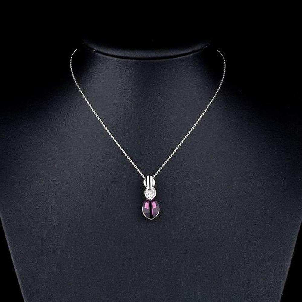 Big Purple Crystal Pendant Necklace - KHAISTA Fashion Jewellery