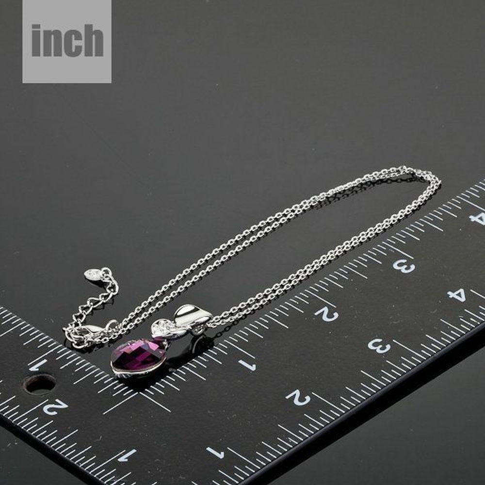 Big Purple Crystal Pendant Necklace - KHAISTA Fashion Jewellery