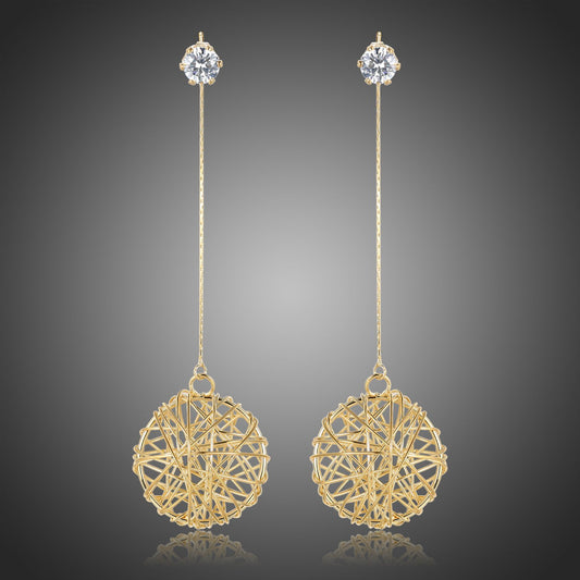 Big Round Dangle Long Earrings -KPE0398 - KHAISTA Fashion Jewellery