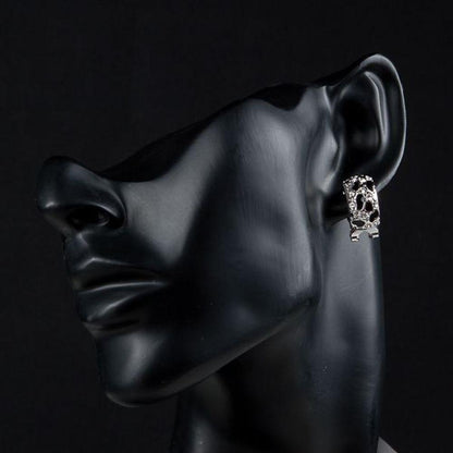 Black Leopard Design Clip Earrings -KPE0076 - KHAISTA Fashion Jewellery