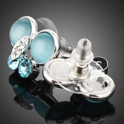 Blue Butterfly Stud Earrings -KPE0016 - KHAISTA Fashion Jewellery