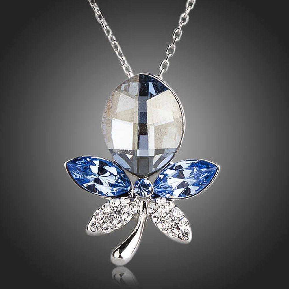 Blue Dragonfly Pendant Necklace KPN0153 - KHAISTA Fashion Jewellery