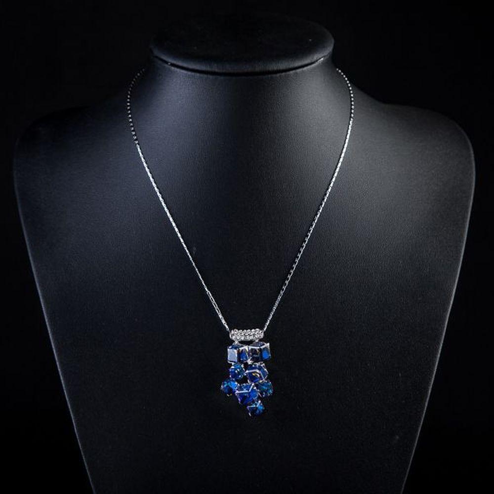 Blue Effect Cluster Necklace - KHAISTA Fashion Jewellery