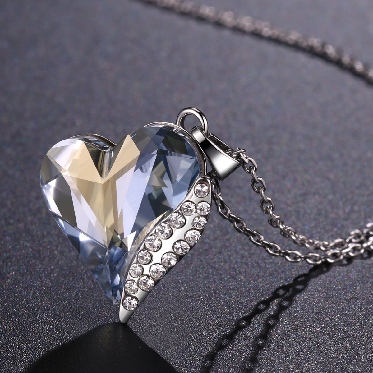 Blue Heart Dangle Pendant KPN0243 - KHAISTA Fashion Jewellery