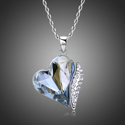 Blue Heart Dangle Pendant KPN0243 - KHAISTA Fashion Jewellery