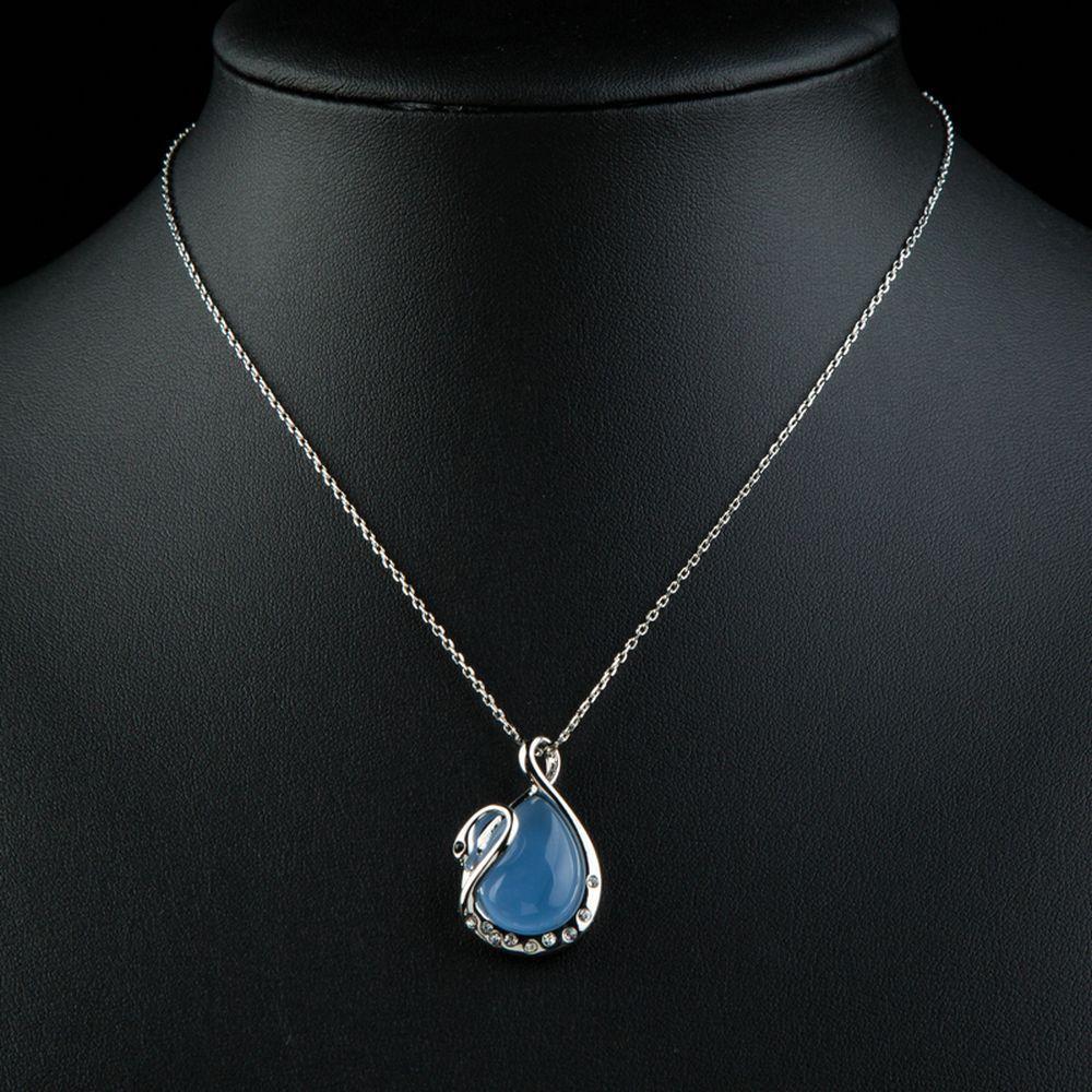 Blue Swan Pendant Necklace - KHAISTA Fashion Jewellery