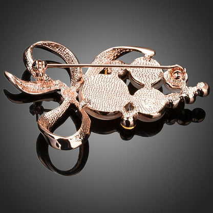 Bowknot Design Crystal Pin Brooch - KHAISTA Fashion Jewellery