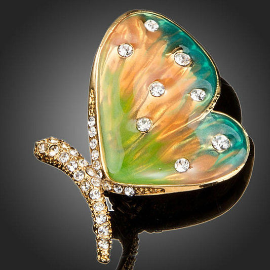 Butterfly Crystals Pin Brooch for Women - KHAISTA Fashion Jewellery