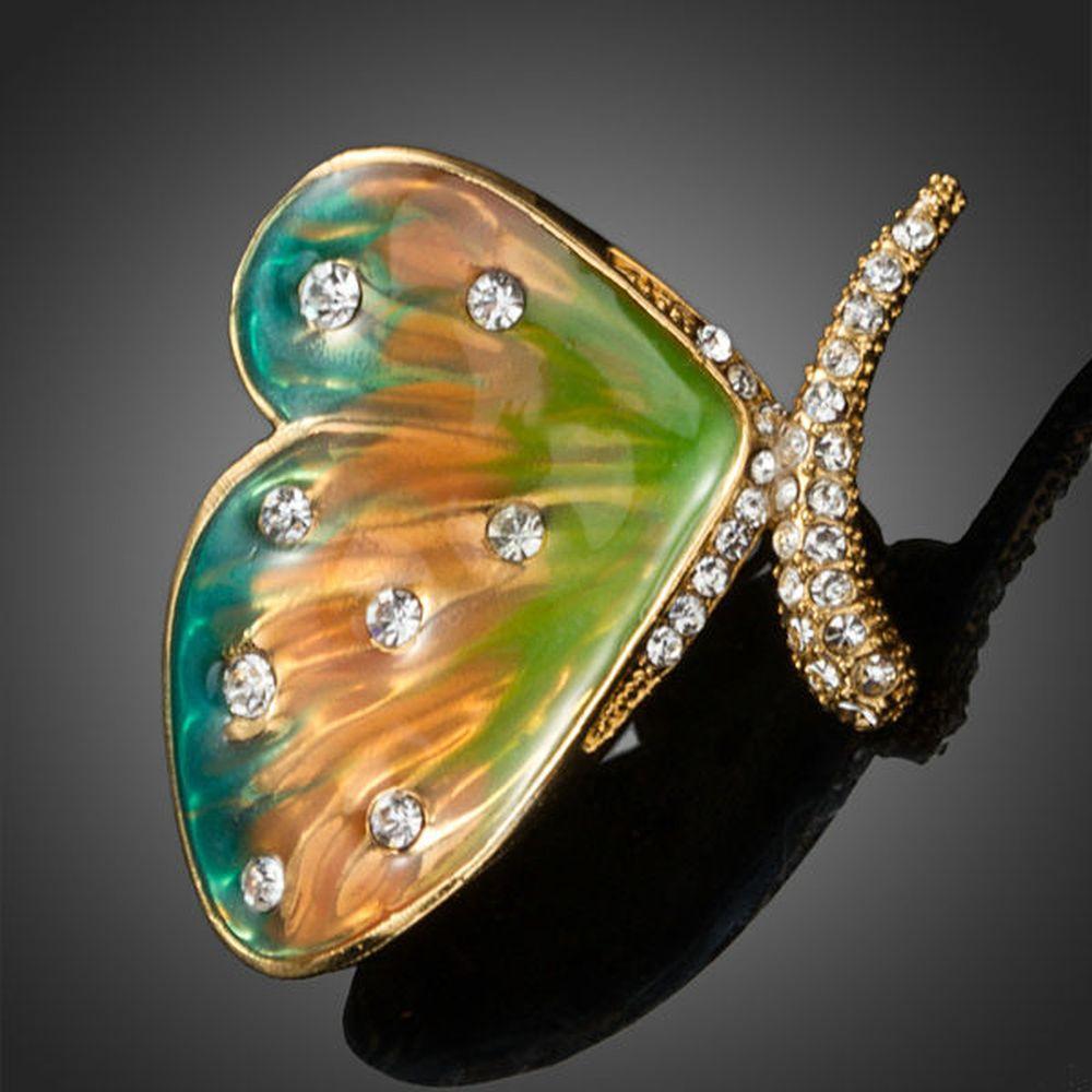 Butterfly Crystals Pin Brooch for Women - KHAISTA Fashion Jewellery