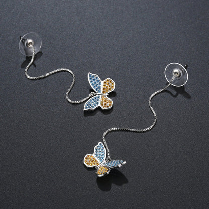 Butterfly Drop Earrings -KPE0376 - KHAISTA Fashion Jewellery