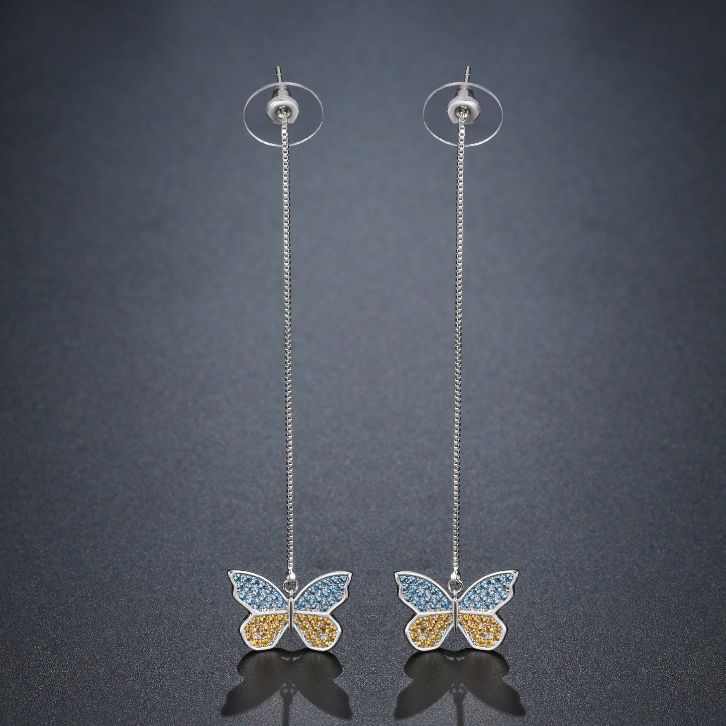 Butterfly Drop Earrings -KPE0376 - KHAISTA Fashion Jewellery