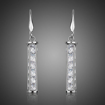 Candle Shaped Crystal Drop Earrings - KHAISTA Fashion Jewellery