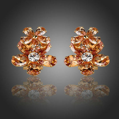 Champagne Buttercup Stud Earrings - KHAISTA Fashion Jewellery