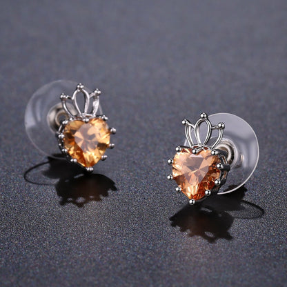 Champagne Cubic Zirconia Earrings -KPE0314 - KHAISTA Fashion Jewellery