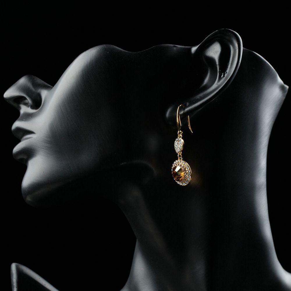 Champagne Round Drop Earrings - KHAISTA Fashion Jewellery