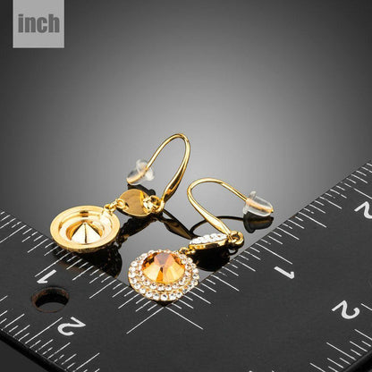 Champagne Round Drop Earrings - KHAISTA Fashion Jewellery