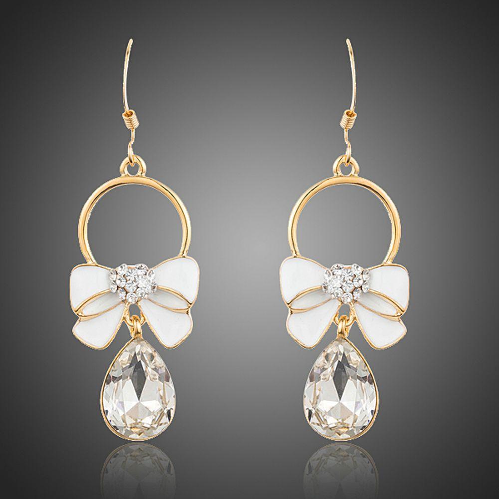 Crystal Bowknot Drop Earrings - KHAISTA Fashion Jewellery