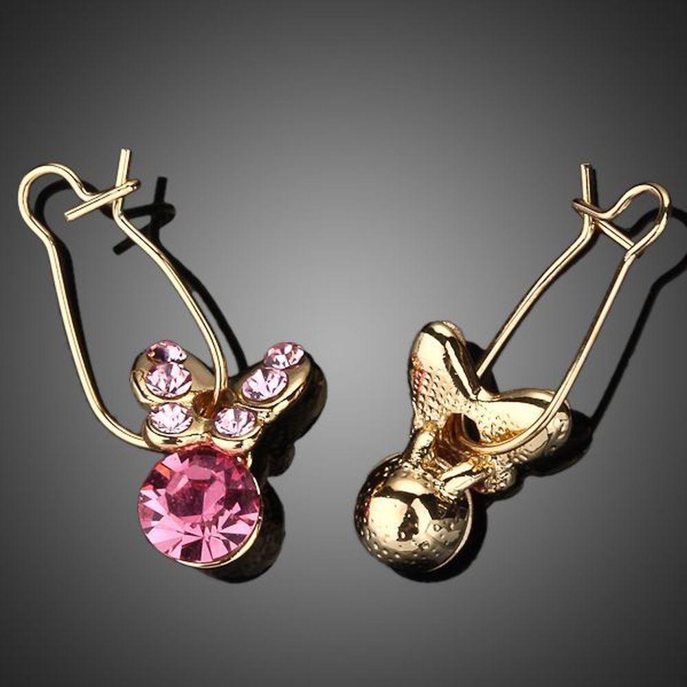 Crystal Butterfly Drop Earrings -KPE0014 - KHAISTA Fashion Jewellery