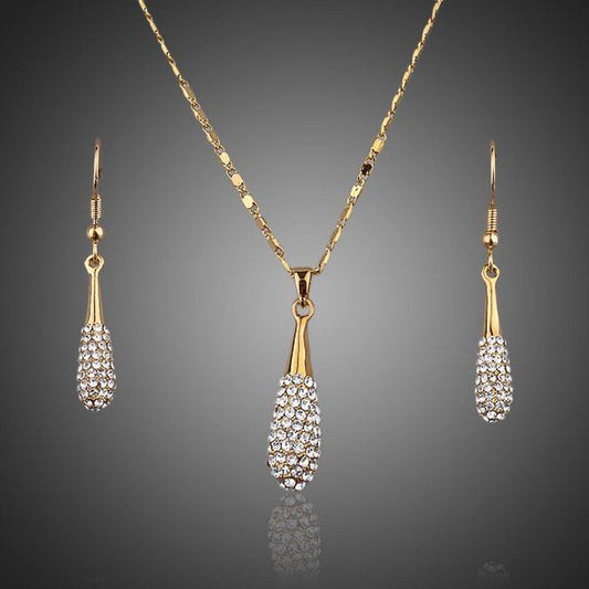 Crystal Water Drop Jewelry Set - KHAISTA Fashion Jewellery