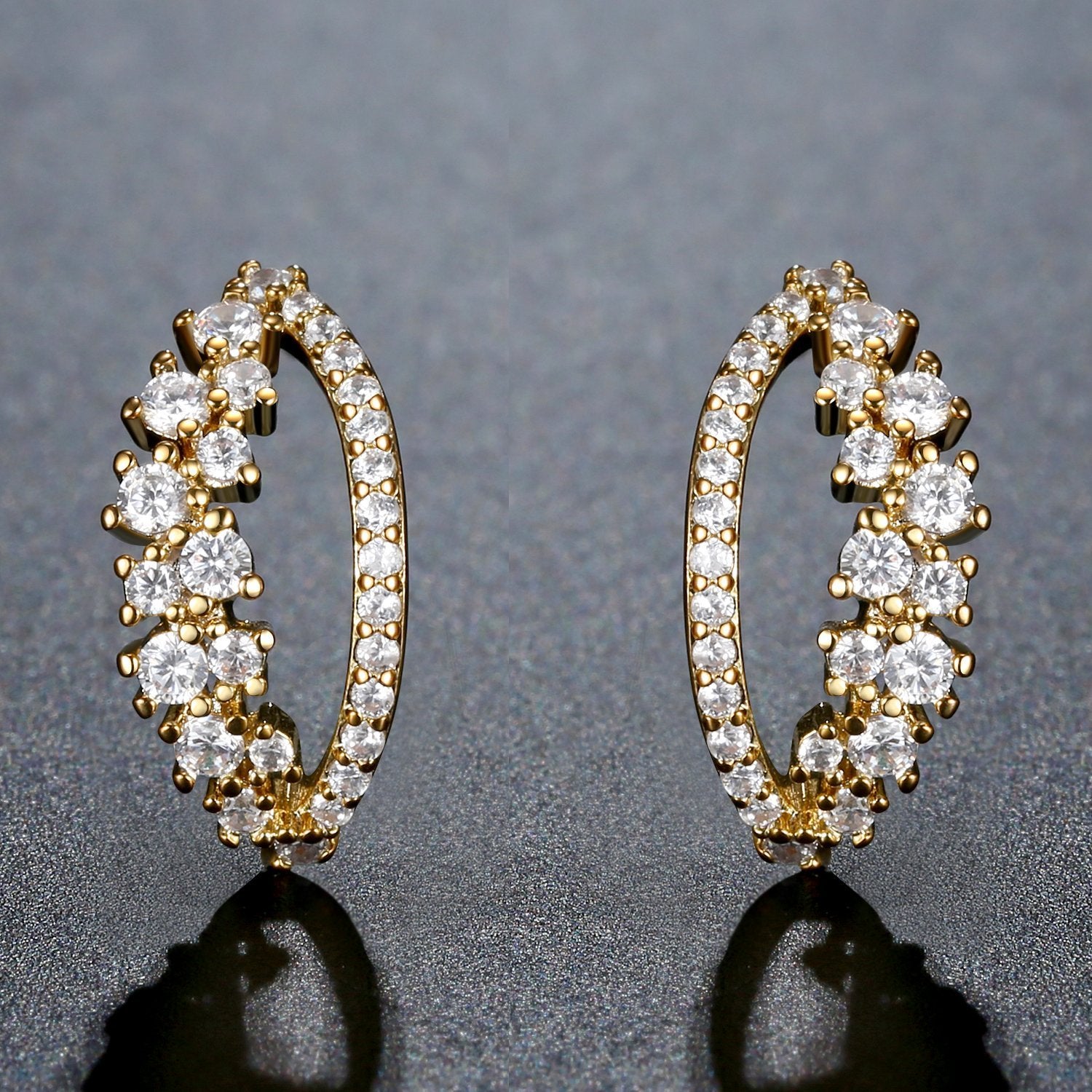 Cubic Zircon Fashion Earrings -KPE0389 - KHAISTA Fashion Jewellery