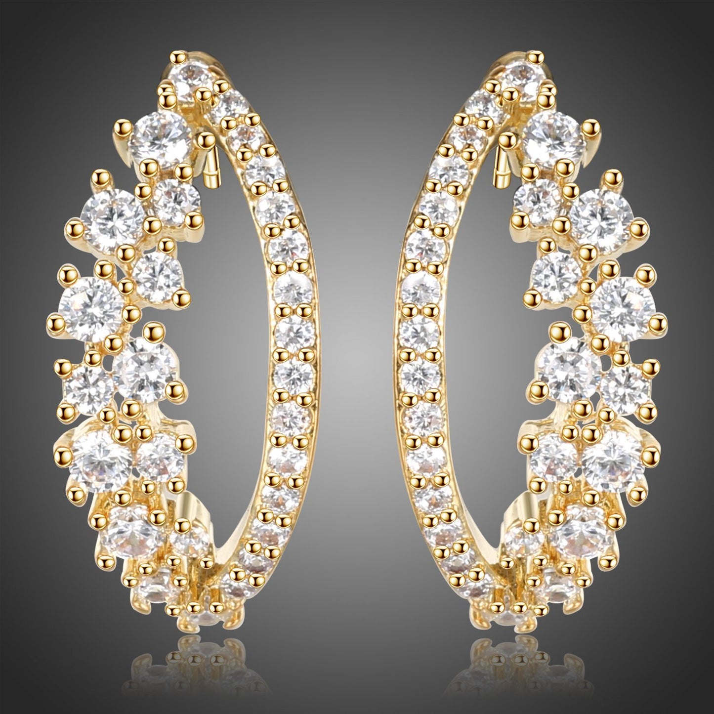 Cubic Zircon Fashion Earrings -KPE0389 - KHAISTA Fashion Jewellery