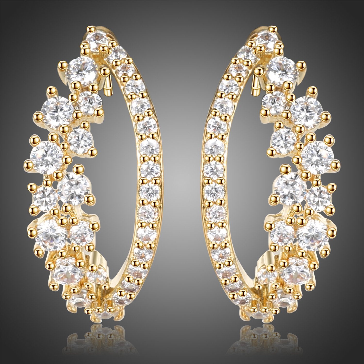 Cubic Zircon Fashion Earrings -KPE0389 - KHAISTA Fashion Jewellery