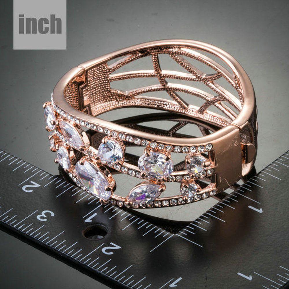 Cubic Zirconia Cuff Bangle - KHAISTA Fashion Jewellery