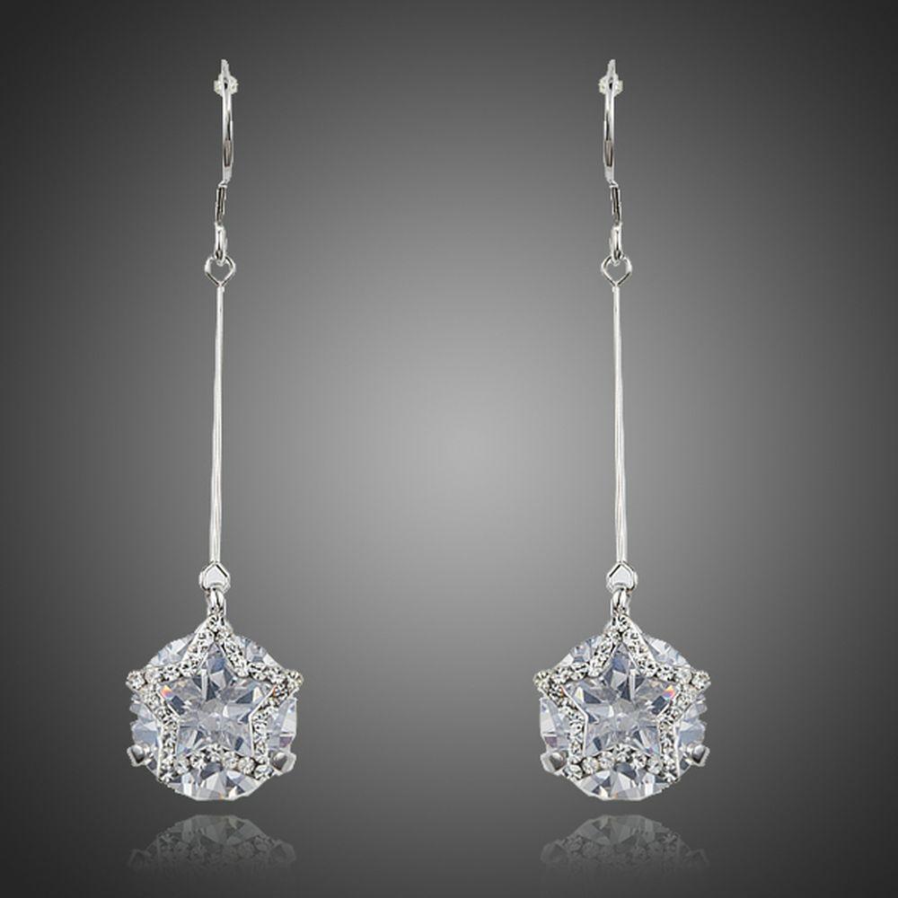 Cubic Zirconia Dangling Drop Earrings -KPE0223 - KHAISTA Fashion Jewellery