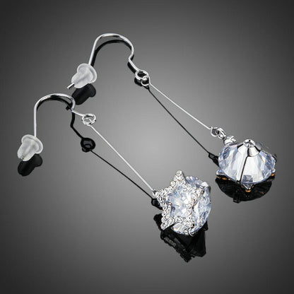 Cubic Zirconia Dangling Drop Earrings -KPE0223 - KHAISTA Fashion Jewellery