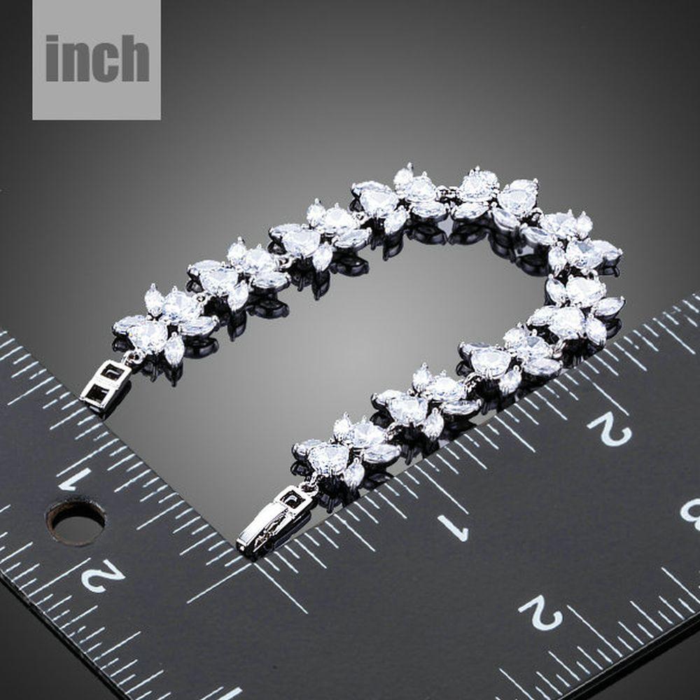 Cubic Zirconia Flower Garland Bracelet-MB0119-khaista-3