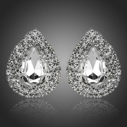 Cubic Zirconia Stud Earrings -KPE0112 - KHAISTA Fashion Jewellery