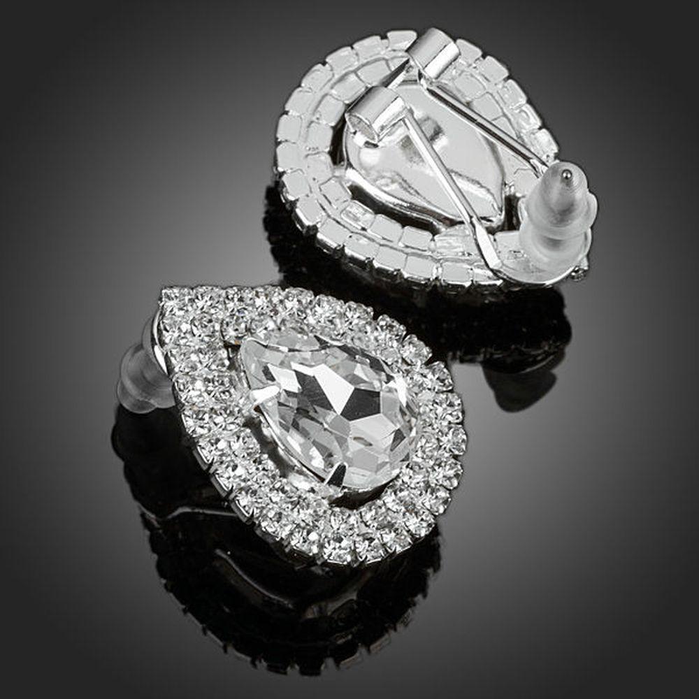 Cubic Zirconia Stud Earrings -KPE0112 - KHAISTA Fashion Jewellery