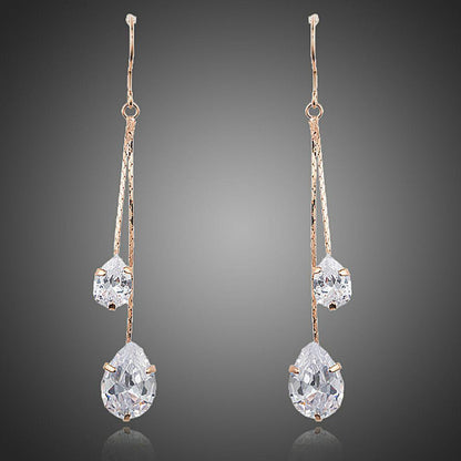 Cubic Zirconia Swing Drop Earrings - KHAISTA Fashion Jewellery