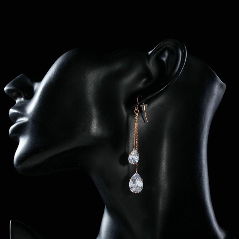 Cubic Zirconia Swing Drop Earrings - KHAISTA Fashion Jewellery