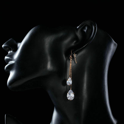 Cubic Zirconia Swing Drop Earrings - KHAISTA Fashion Jewellery