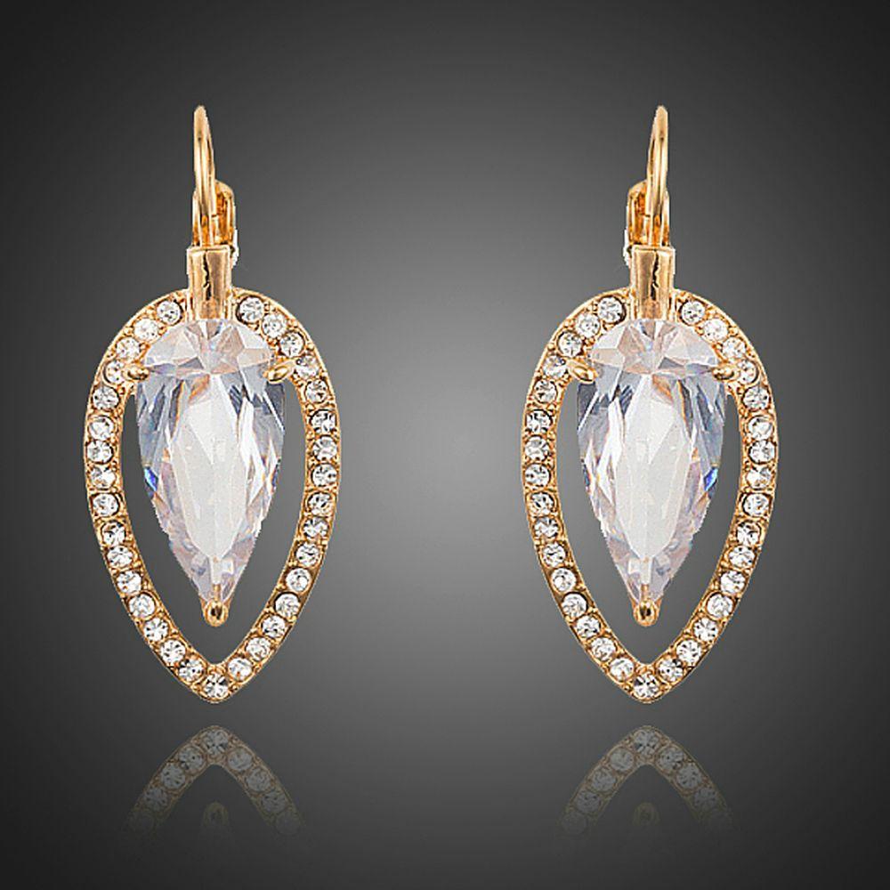 Cubic Zirconia Water Drop Dangle Earrings - KHAISTA Fashion Jewellery